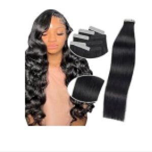 HUMAN HAIR Natural Black Tape In Extensions 20in 50g